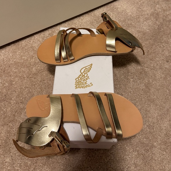 Ancient Greek Sandals Ikaria Leather Platinum metallic - Picture 2 of 7